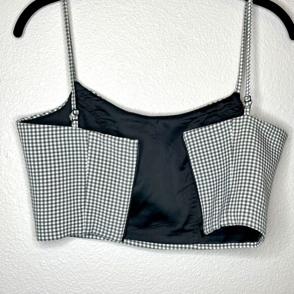 House of Campbell Andie Bustier Houndstooth Top SZ 8 - Picture 4 of 10